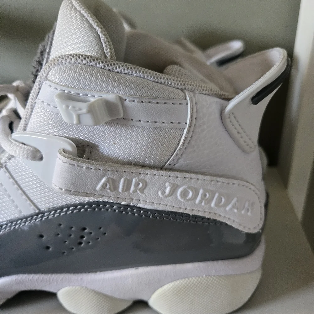 Nike Air Jordan 6 Rings White Cool Grey Sneakers Sz 5Y